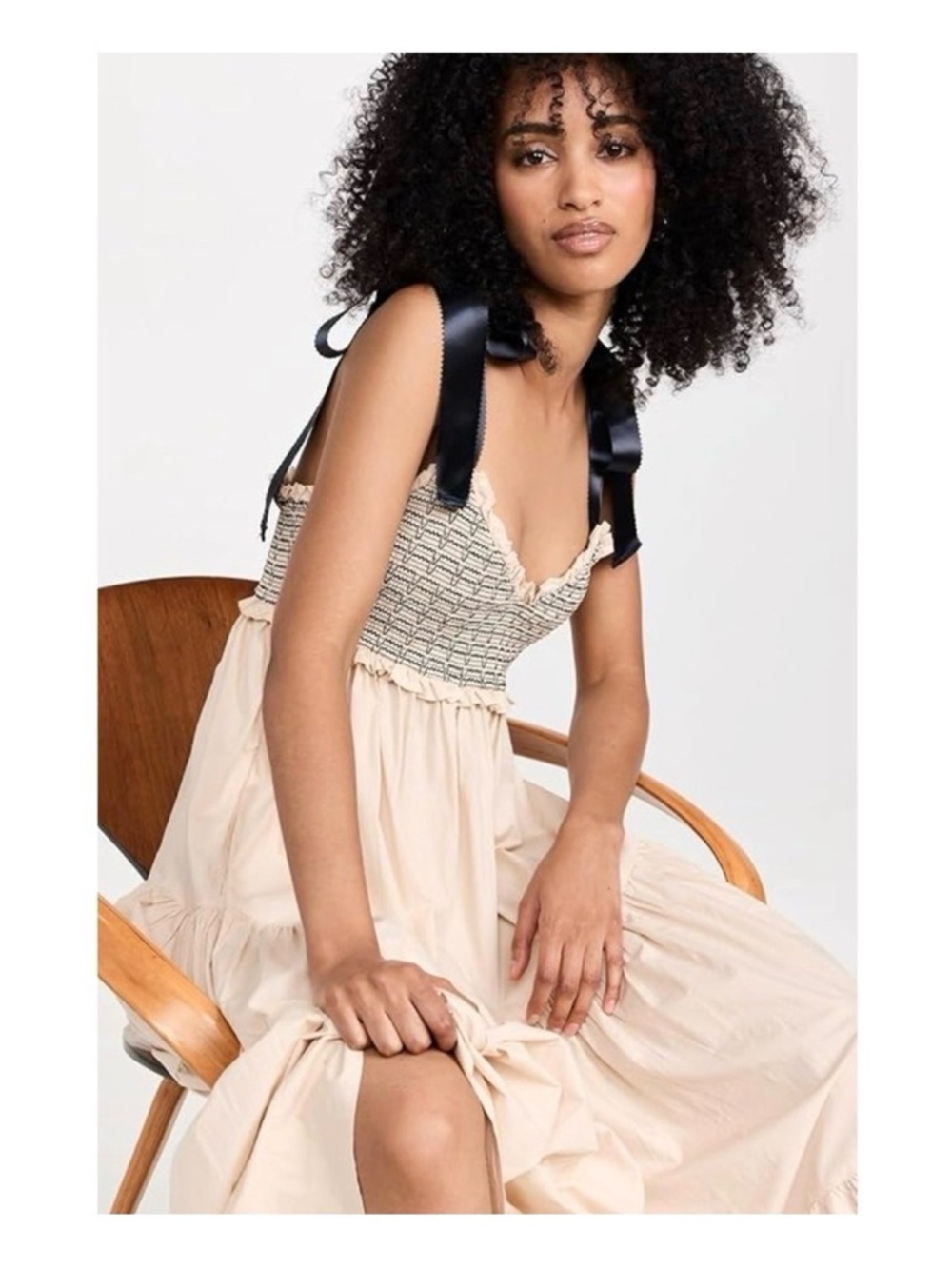 Free People Bluebell Patchwork Maxi Dress in Vacation Sand - Picture 2 of 10